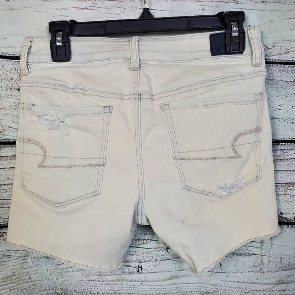 American Eagle Outfitters Women’s Hi-Rise Shortie Distressed Denim Shorts Size 6 - Picture 3 of 7